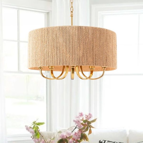 Stephane 5 - Light Dimmable Drum Chandelier