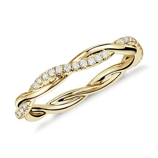 Petite Twist Diamond Eternity Ring in 14k Yellow Gold (1/5 ct. tw.) | Blue Nile