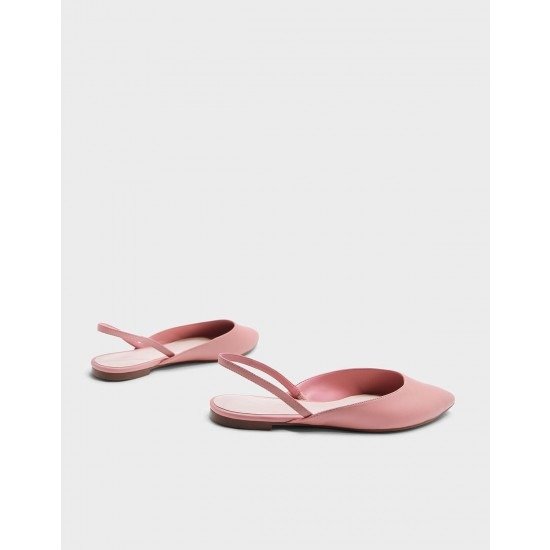 Pink Pointed Slingback Flats | CHARLES & KEITH