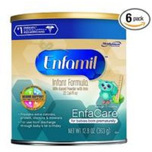 Enfamil EnfaCare Infant Formula Powder for Babies Born Prematurely, 12.8 Ounce (Pack of 6)