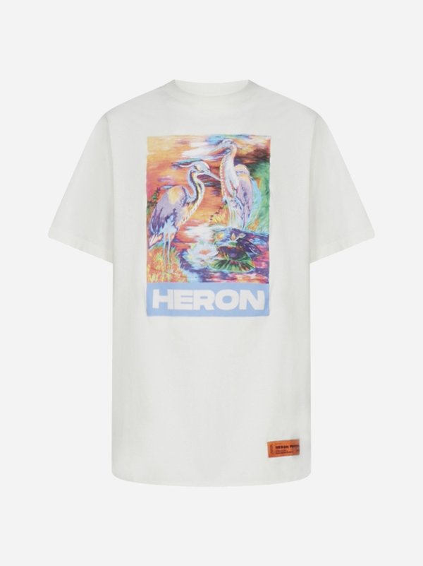 Herons print cotton t-shirt