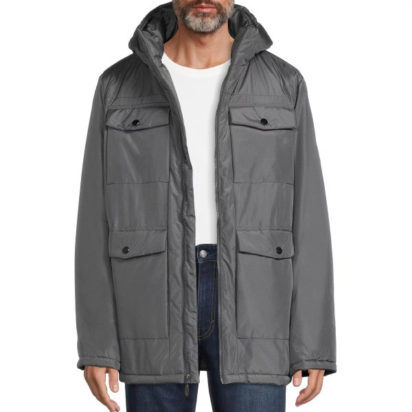 Climate Concepts Men’s Hooded Parka with Sleeve Patch, Sizes M-XXL