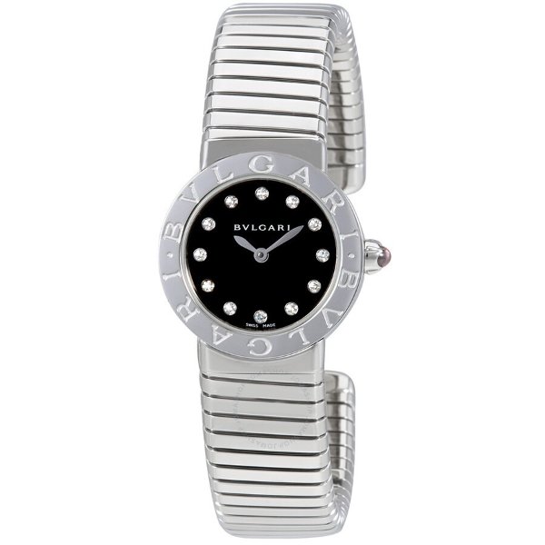 Black Lacquered Dial Diamond Medium Ladies Watch 102145