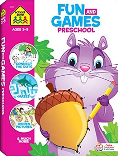 Fun and Games Preschool Activity Workbook - 320 Pages, Ages 3 and Up, Colors, Shapes, Alphabet, Numbers, and More (School Zone Big Workbook Series)
