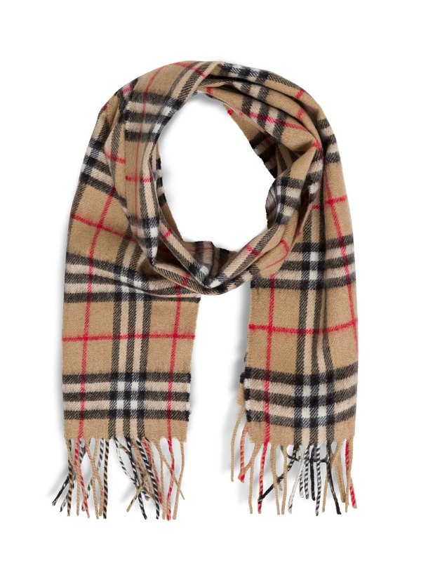 Checked Fringed Scarf