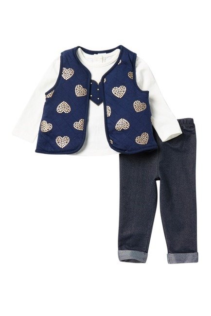 Heart Vest, Top, & Pants Set (Baby Girls)