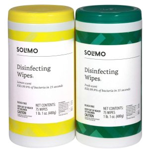 补货：亚马逊自营品牌 Solimo 消毒湿巾 75片 2罐共150片
