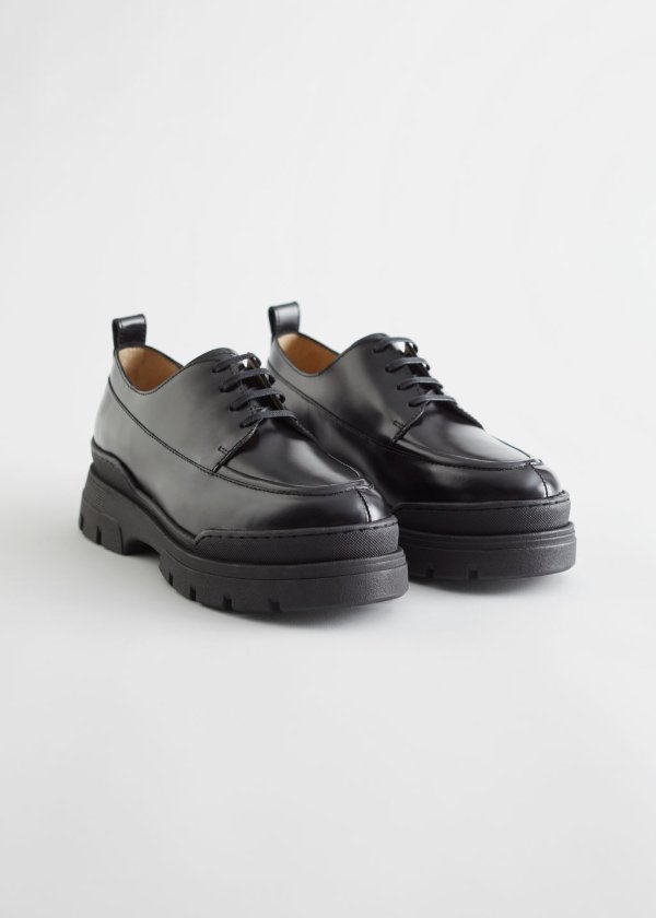 Chunky Sole Leather Oxfords