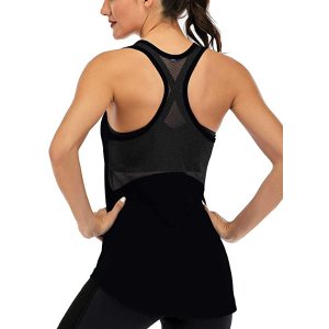 Workout Tank Tops for Women Sleeveless Yoga Tops for Women Mesh Racerback Tank Tops Muscle Tank