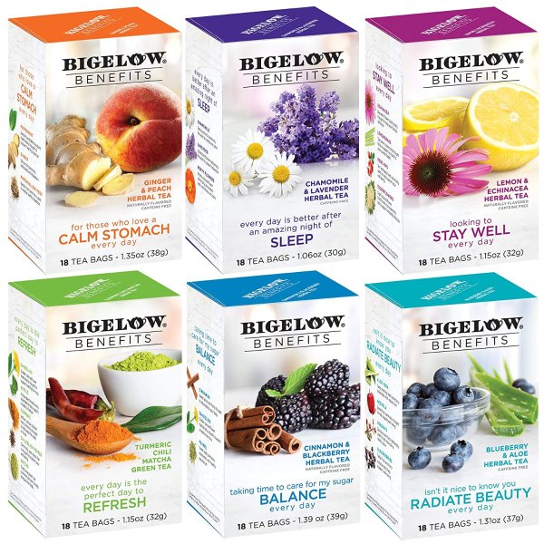 Bigelow Tea Benefits Wellness Teabag Variety Pack, 108 Tea Bags