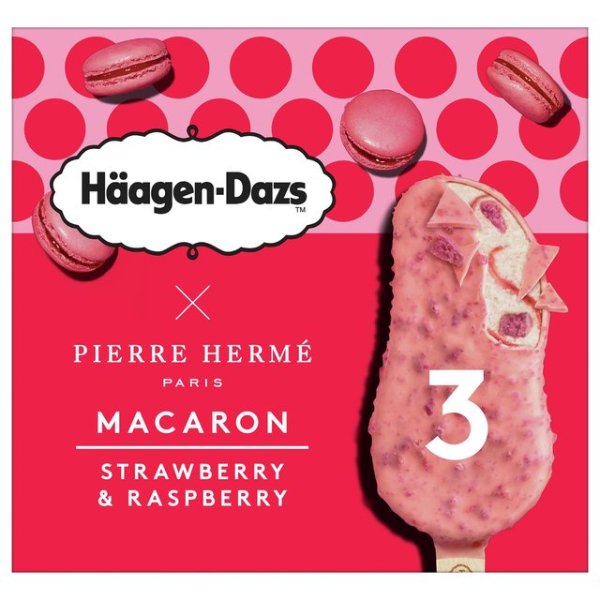 Haagen-Dazs 马卡龙草莓覆盆子冰淇淋棒 3 x 80ml