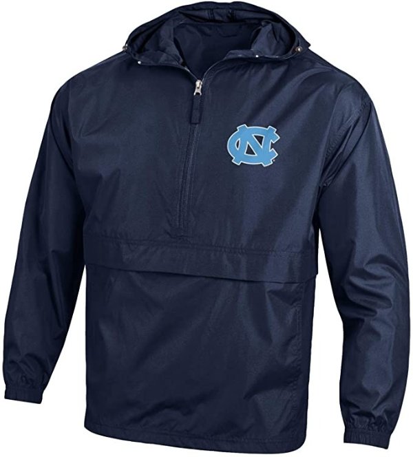 NCAA Men's Half Zip Front Pocket Packable Jacket