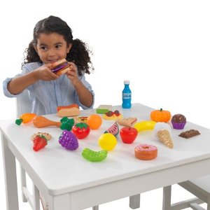 KidKraft 30-Piece Plastic Play Food Set, Fruits, Veggies, Sweets and More, Use with Play Kitchens @ Walmart.com