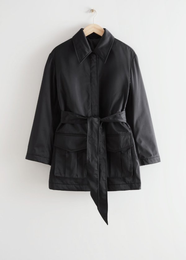 Short Technical Trench Coat