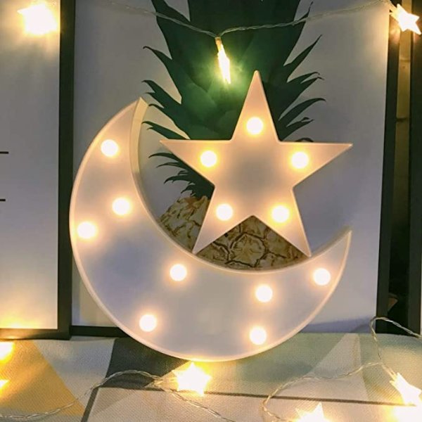 Decorative Moon-Star Night Light,Cute LED Nursery Night Lamp Gift