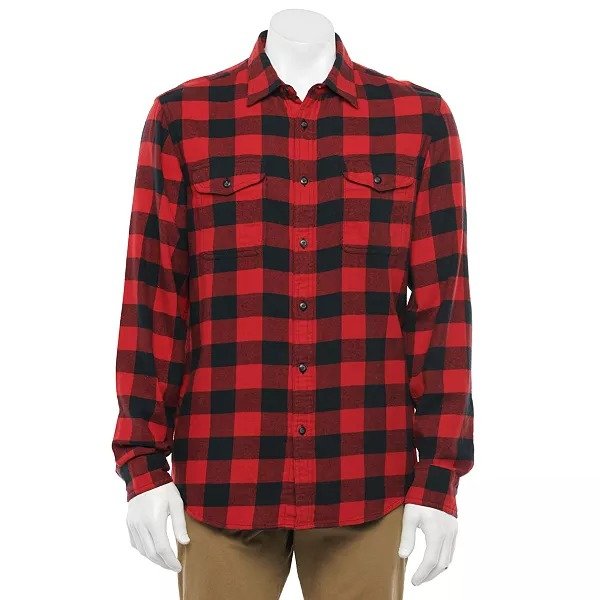 Men's Sonoma Goods For Life® Brushed Flannel Button-Down Shirt in Regular and Slim Fit