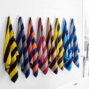The Locker Room Rugby Stripe 4 Piece Reversible Towel Set