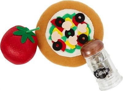 Plush Pizza Party Cat Toy with Catnip Shake Cat Toy, 3-Pack - Chewy.com