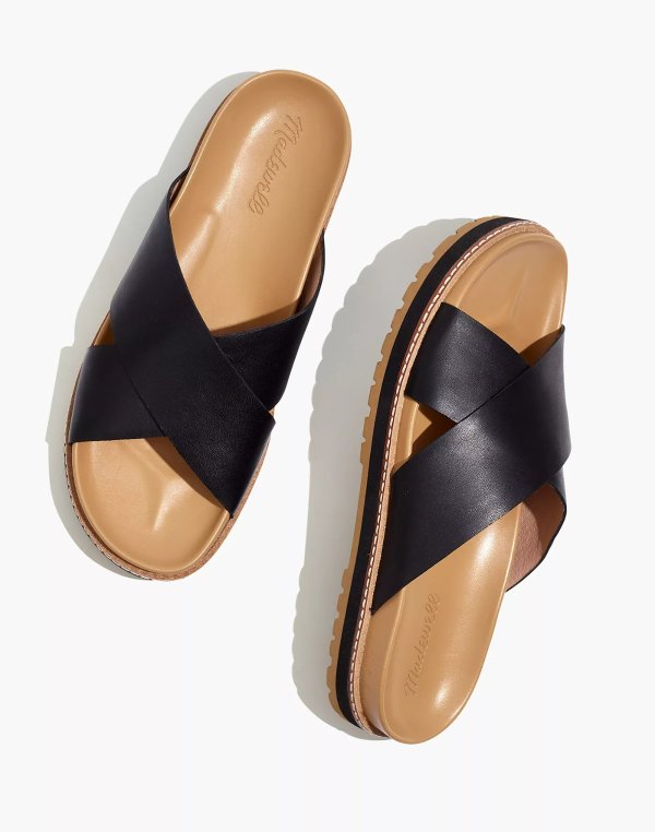 The Dayna Lugsole Slide Sandal in Leather