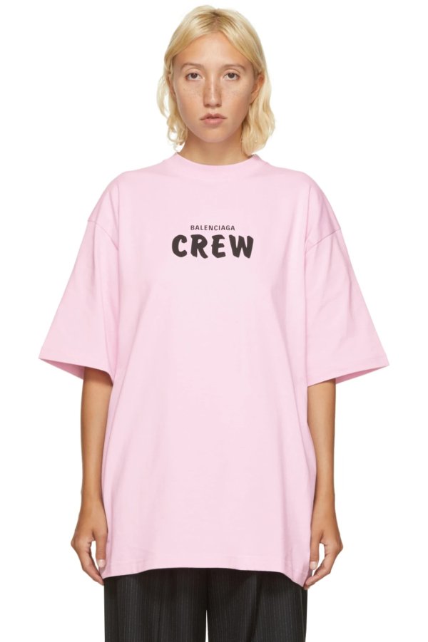 Pink 'Crew' T恤