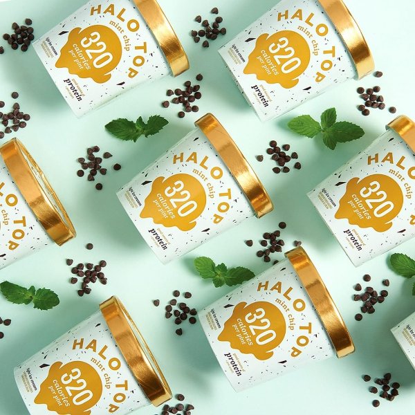 Halo Top, Mint Chip Ice Cream, Pint (8 Count)