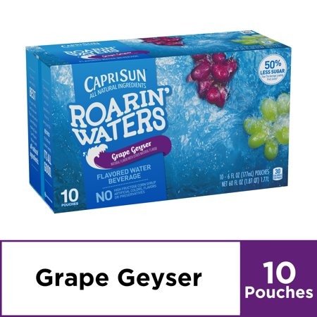 (4 Pack) Capri Sun Roarin' Waters Grape, 10 - 6 fl oz Pouches