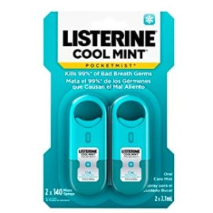Listerine Pocketmist Cool Mint Oral Care Mist to Get Rid Of Bad Breath, 2 Pack