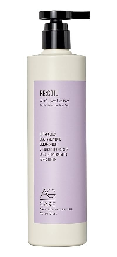 AG Care Re:Coil Curl Activator Curl Cream with Keratin Amino Acids - Ultra-Nourishing Curly Hair Cream for Defined, Healthy Curls, 12 Fl Oz