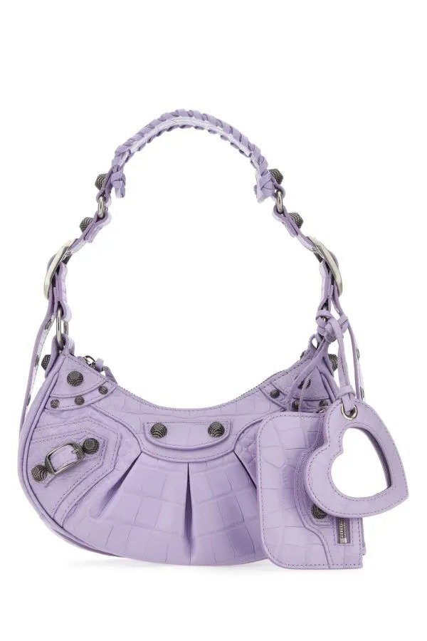 Lilac leather Le Cagole XS shoulder bag