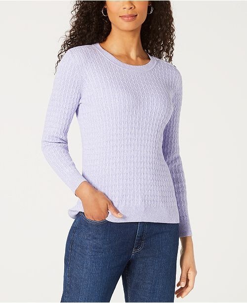 Cotton Baby Cable-Knit Sweater, Created for Macy's