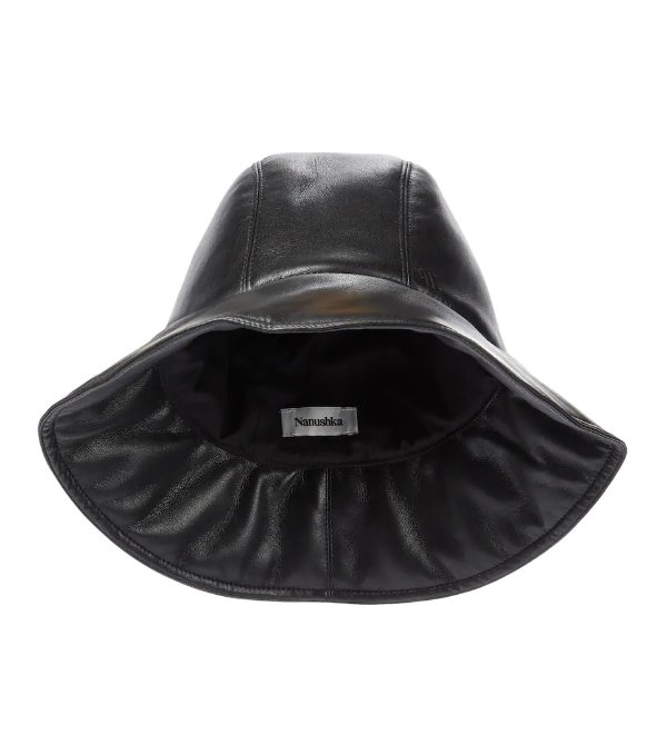 Cameron faux leather bucket hat