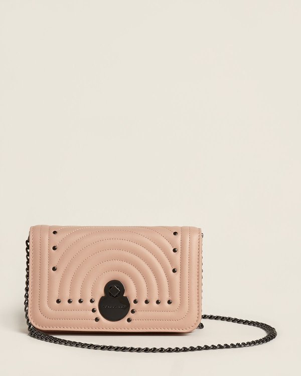 Pink Quilted Leather Crossbody