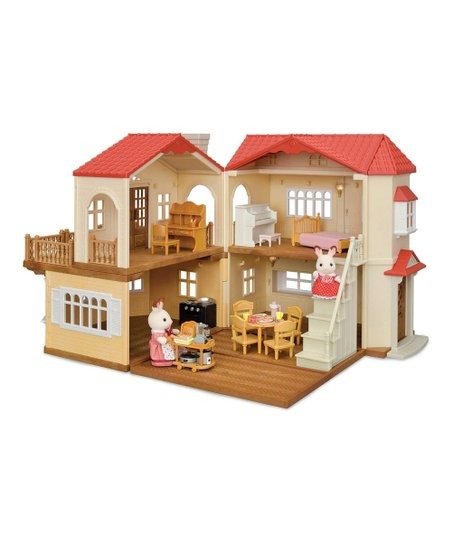 Red Roof Country Home Dollhouse & Doll Set