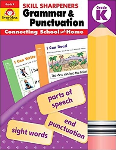 Evan-Moor Skill Sharpeners Grammar and Punctuation Grade K, Full-Color Activity Book - Supplemental Homeschool Workbook