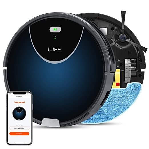 V80 Max Mopping Robot Vacuum, 2-in-1 Robot Vacuum and Mop, Wi-Fi Connected, 2000Pa Max Suction,Big 750ml Dustbin, Enhanced Suction Inlet,Zigzag Cleaning Path,Self-Charging,Ideal for Hard Floor