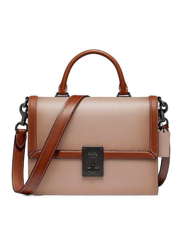 Hutton Colorblock Leather Top Handle Bag