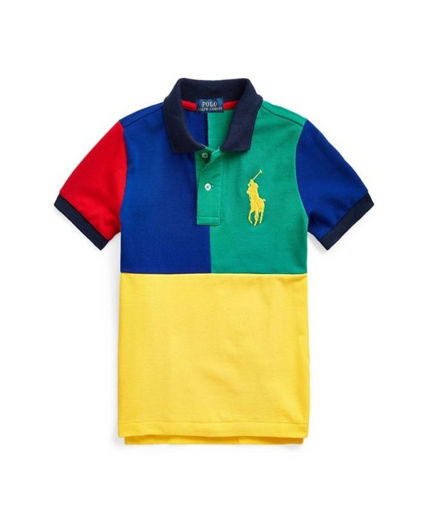 Little Boys Color-Blocked Mesh Polo Shirt