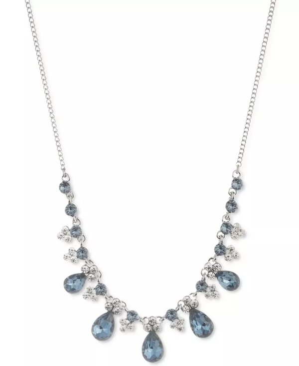 Pear-Shape Crystal Statement Necklace, 16" + 3" extender