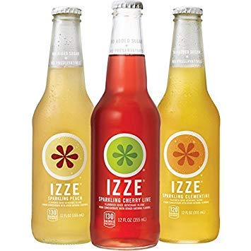 IZZE 玻璃瓶气泡果汁3种口味 12瓶装