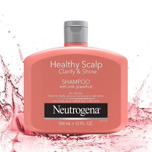 Neutrogena Exfoliating Healthy Scalp Clarify & Shine Shampoo for Oily Hair and Scalp, Anti-Residue Shampoo with Pink Grapefruit