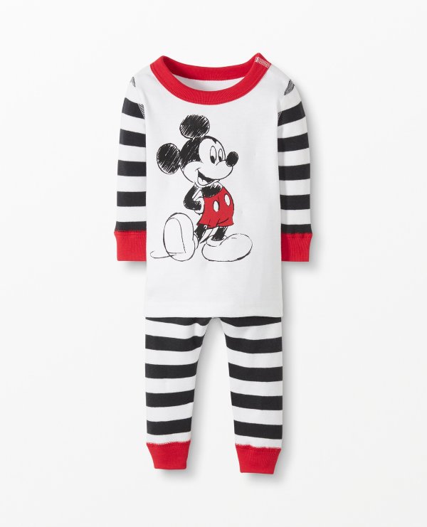 Disney Mickey Mouse Stripe Long John Pajamas