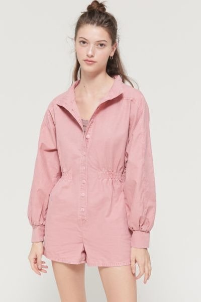 UO Cruise Button-Front Coverall Romper