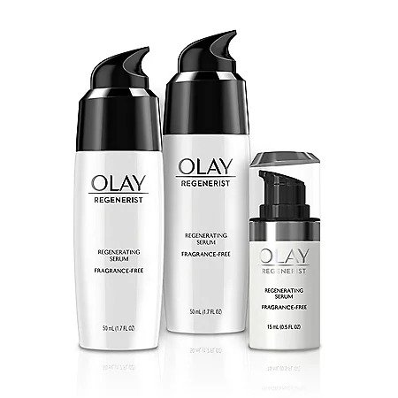 Olay Regenerist Regenerating Face Serum, Fragrance-Free, Pack of 2 + Trial Size - Sam's Club