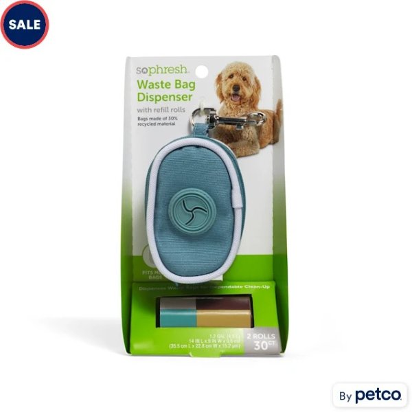 So Phresh Blue Fabric Dog Waste Bag Dispenser with Refill Rolls | Petco