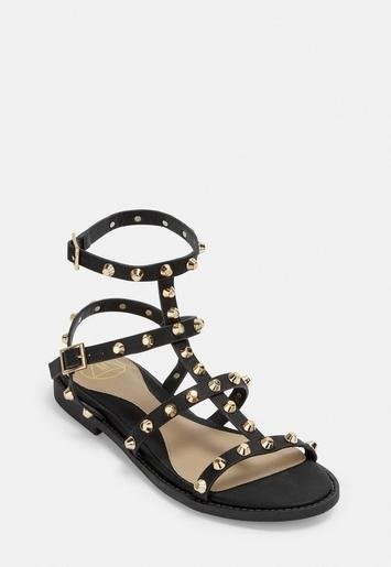- Black Studded Gladiator Sandals