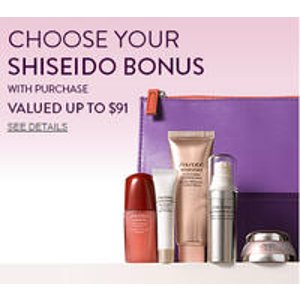 Nordstrom 购买2件资生堂(Shiseido)护肤品送好礼