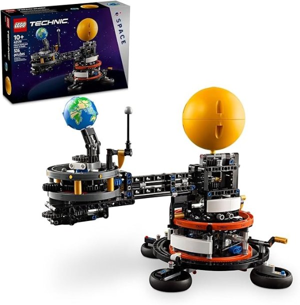 Technic Planet Earth and Moon in Orbit Building Set, Outer Space Birthday Gift for 10 Year Olds, Solar System Space Toy for Imaginative, Independent Play, Space Room Decor for Boys & Girls, 42179