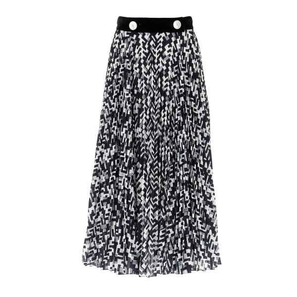 Printed Pleated Skirt - Cettire