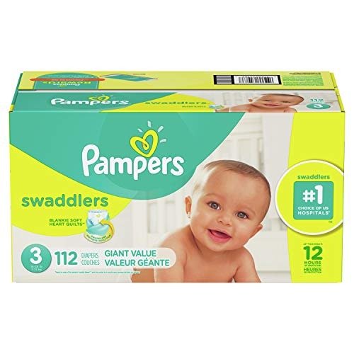 Diapers Size 3, 112 Count - Pampers Swaddlers Disposable Baby Diapers, Giant Pack