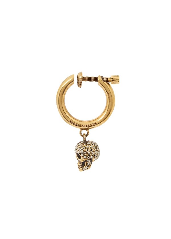Swarovksi-embellished gold-tone single hoop earring